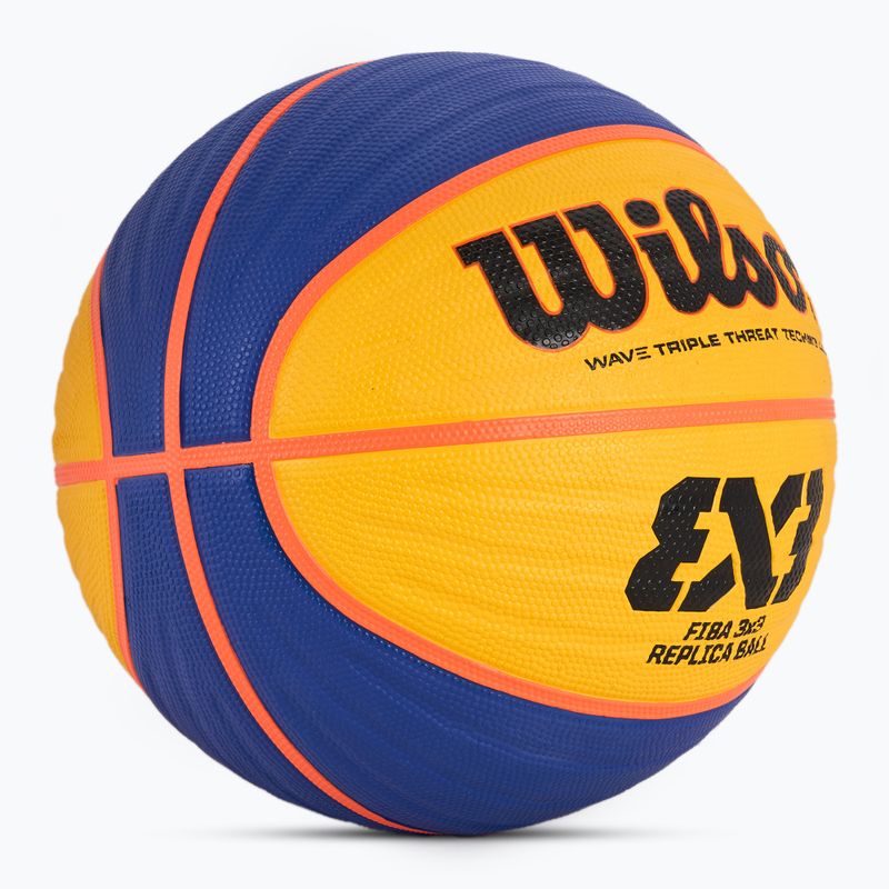 Wilson Fiba 3x3 Replica RBR basket blu/giallo taglia 6 2