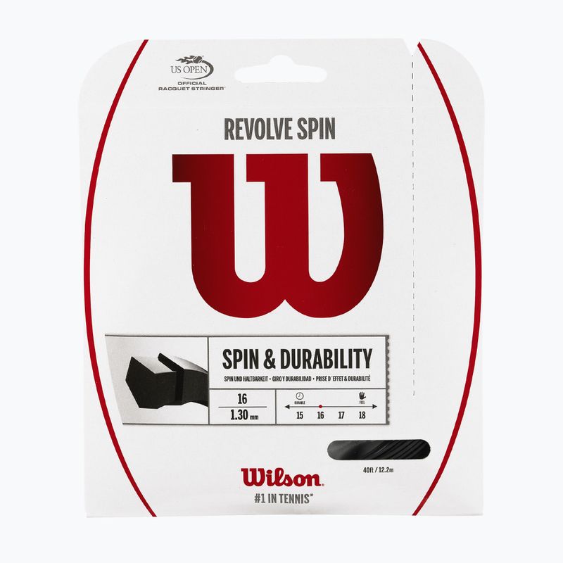 Wilson Revolve Spin 16 Set di corde da tennis 12,2 m nero WRZ957000+