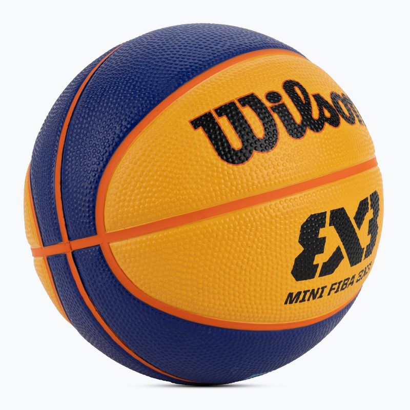 Pallacanestro per bambini Wilson Fiba 3X3 Mini Rubber giallo misura 3 2
