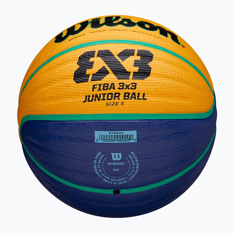 Pallacanestro Wilson Fiba 3x3 Junior blu/giallo per bambini taglia 5 5