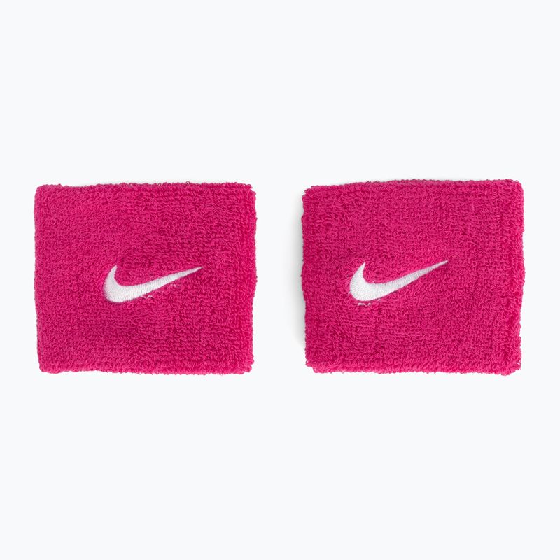 Polsini Nike Swoosh 2 pezzi rosa acceso/bianco 2