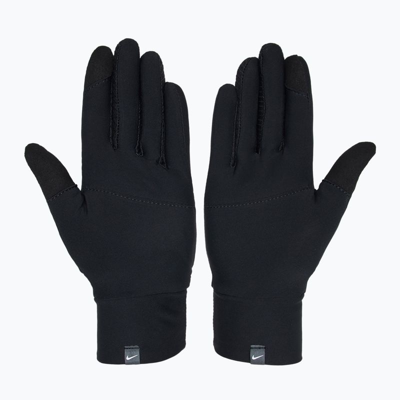 Set fascia da braccio + guanti da donna Nike Essential Running nero/nero/argento 3
