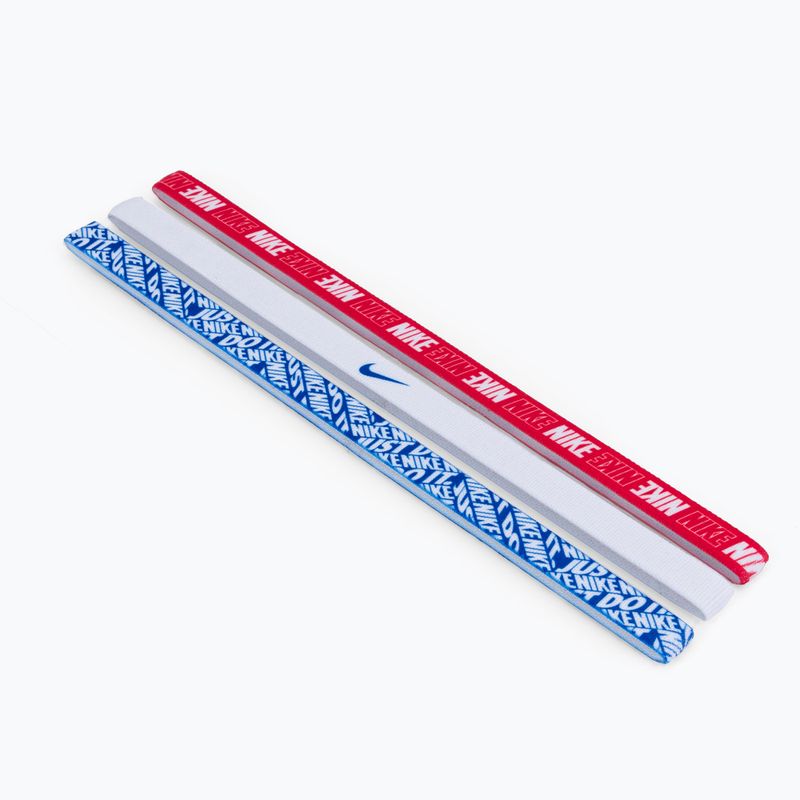 Fasce Nike stampate 3 pezzi game royal/bianco/university red 2