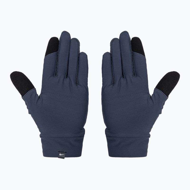 Set berretto + guanti Nike Essential Running da uomo blu tuono/grigio particella/argento 3