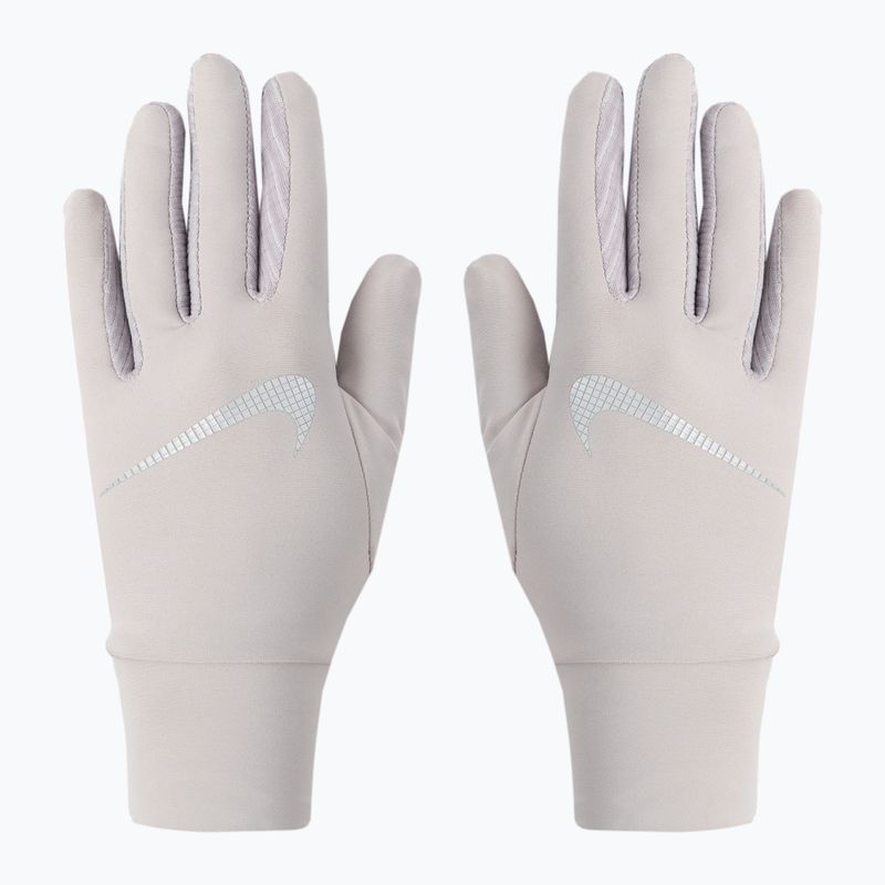 Set fascia da braccio + guanti Nike Essential da donna, lilla argento/grigio particella/argento 3