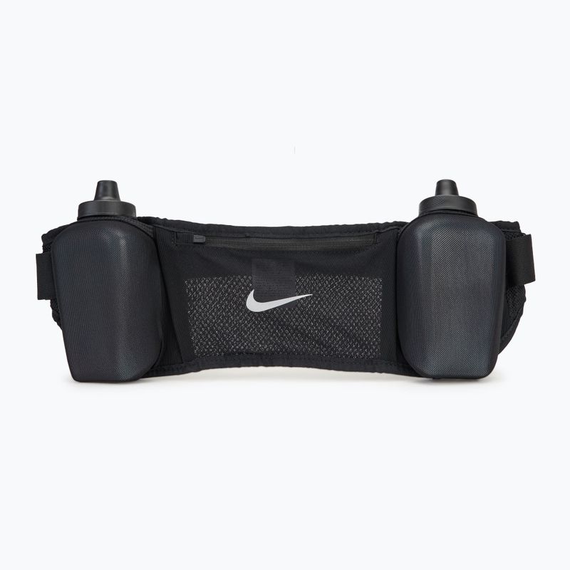 Nike Flex Stride Dbl Bottle Belt 710 ml nero/argento cintura da corsa