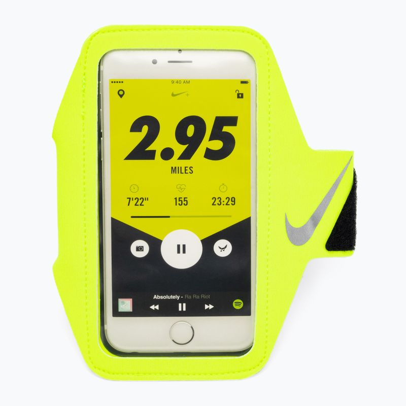 Nike Lean Arm Band Plus banda telefonica da corsa volt/nero/argento 2