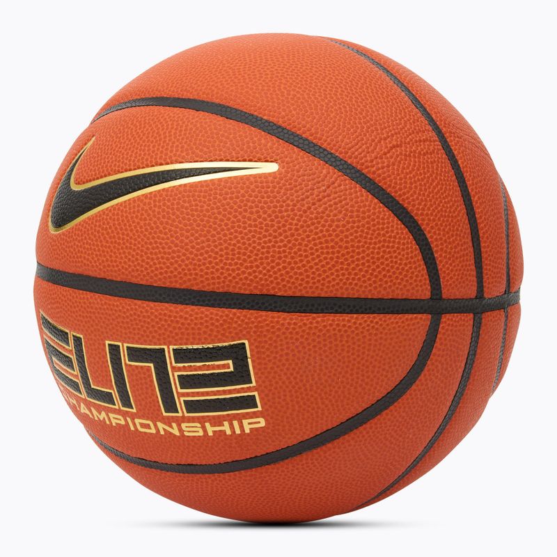Nike Elite Championship 8P 2.0 sgonfio campo ambra / nero / oro metallico / nero basket dimensioni 6 2