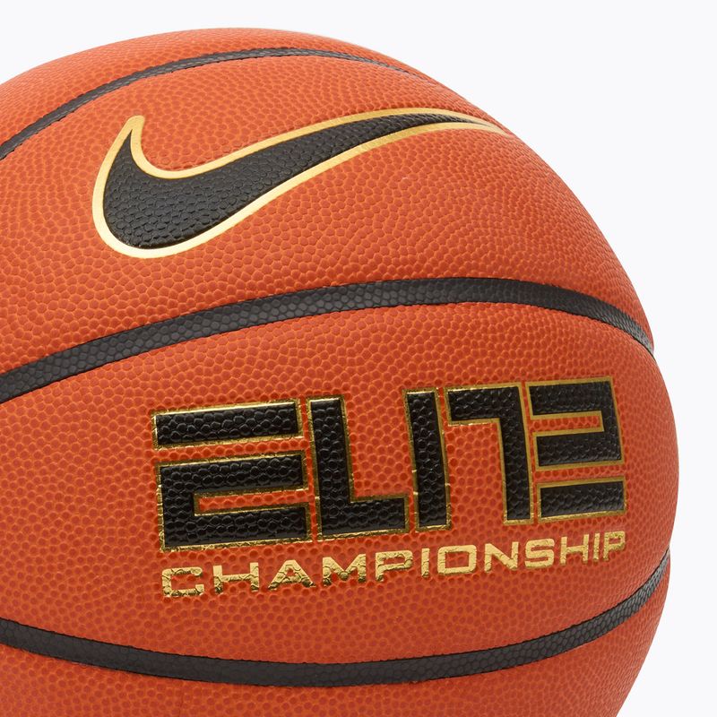 Nike Elite Championship 8P 2.0 sgonfio campo ambra / nero / oro metallico / nero basket dimensioni 6 3