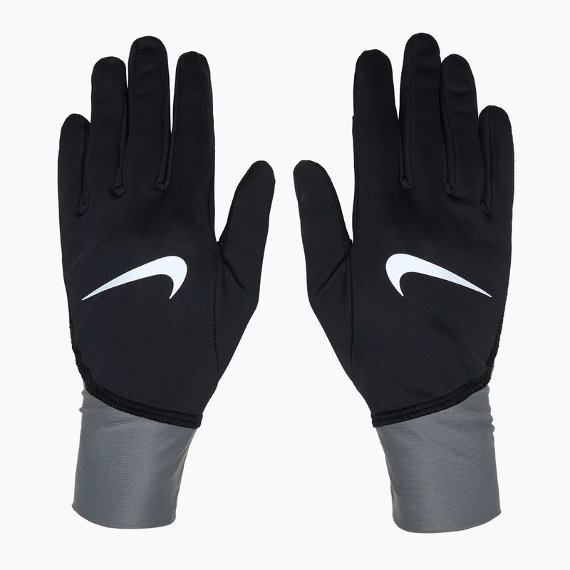 Guanti da corsa Nike Pacer Midweight RG da donna nero/grigio fumo/argento 2
