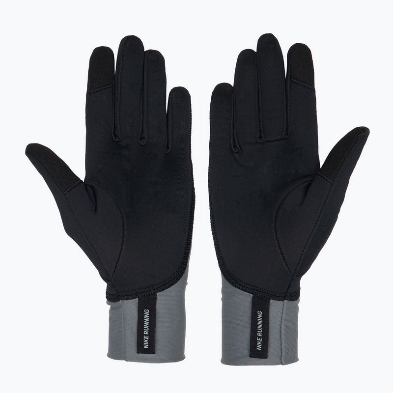 Guanti da corsa Nike Pacer Midweight RG da donna nero/grigio fumo/argento 3