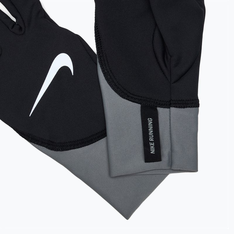 Guanti da corsa Nike Pacer Midweight RG da donna nero/grigio fumo/argento 5