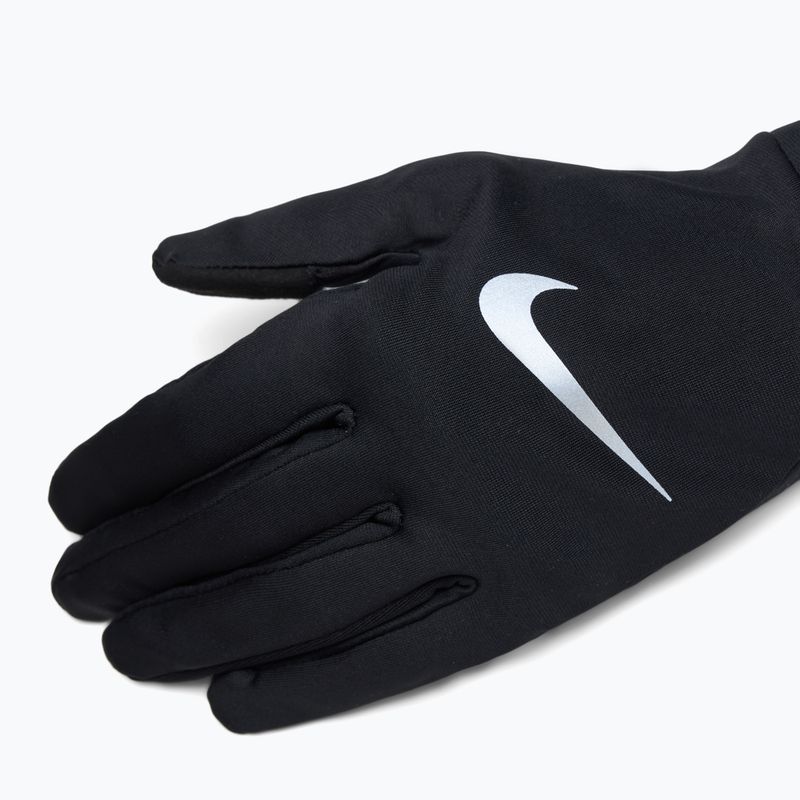 Guanti da corsa Nike Pacer Lightweight RG da uomo, nero/nero/argento 4
