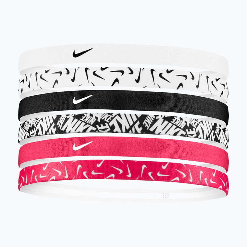 Fasce Nike stampate 6 pezzi bianco/rosa/ nero