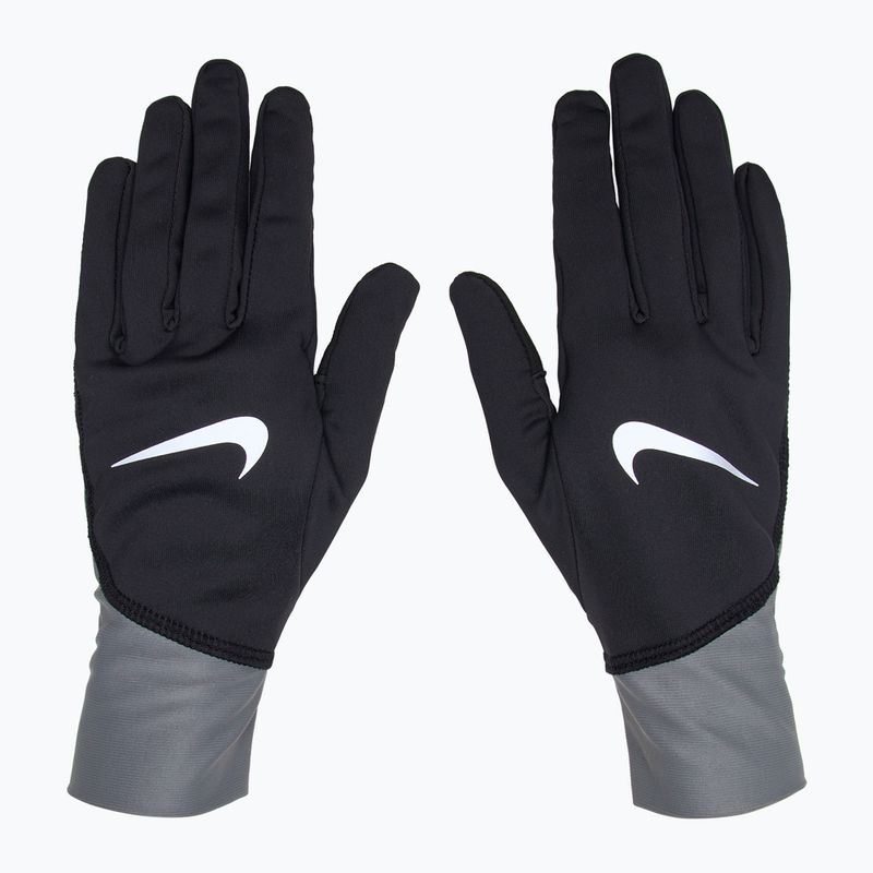 Guanti da corsa Nike Pacer Midweight RG da uomo nero/grigio fumo/argento 2