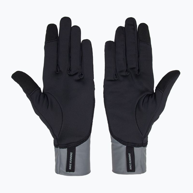 Guanti da corsa Nike Pacer Midweight RG da uomo nero/grigio fumo/argento 3