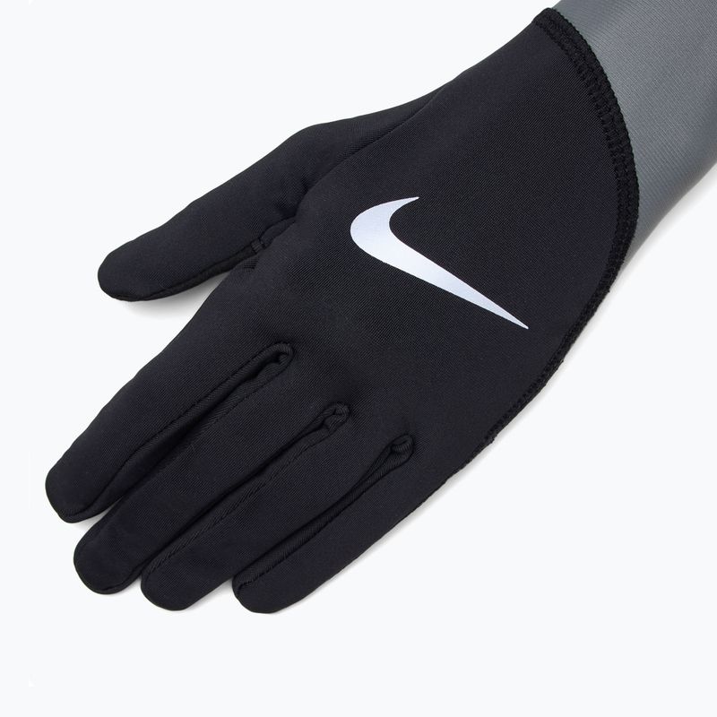 Guanti da corsa Nike Pacer Midweight RG da uomo nero/grigio fumo/argento 4