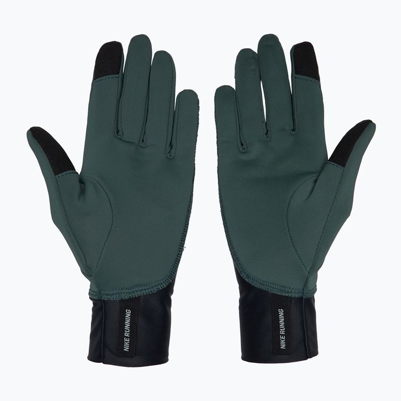 Guanti da corsa Nike Pacer Midweight RG da donna verde vintage/nero/argento 2