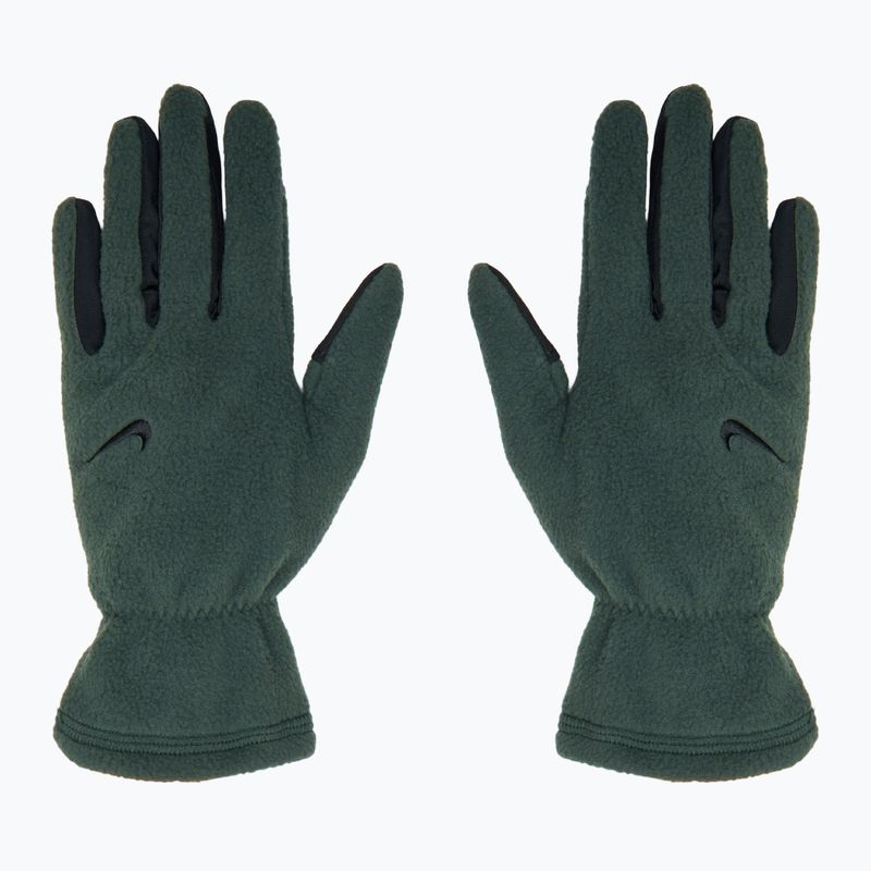 Guanti da corsa Nike One Therma-Fit Fleece da donna verde vintage/nero 2
