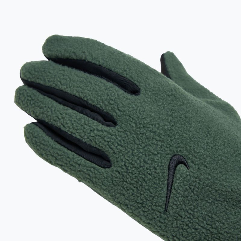 Guanti da corsa Nike One Therma-Fit Fleece da donna verde vintage/nero 5