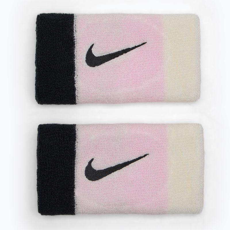 Braccialetti Nike Swoosh Doublewide 2 pezzi schiuma rosa/latte di cocco/nero