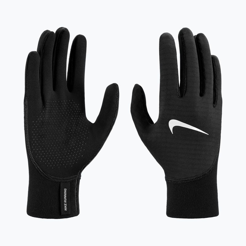 Guanti da corsa Nike Therma-Fit Pacer Sphere Midweight RG da donna nero/nero/argento