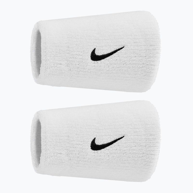 Fasce da polso Nike Swoosh Classic Doublewide Wristbands 2 pezzi white/black