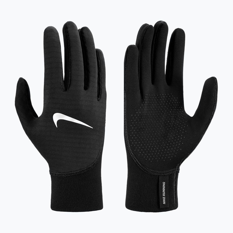 Guanti da corsa Nike Therma-Fit Pacer Sphere Midweight RG da uomo, nero/nero/argento 7