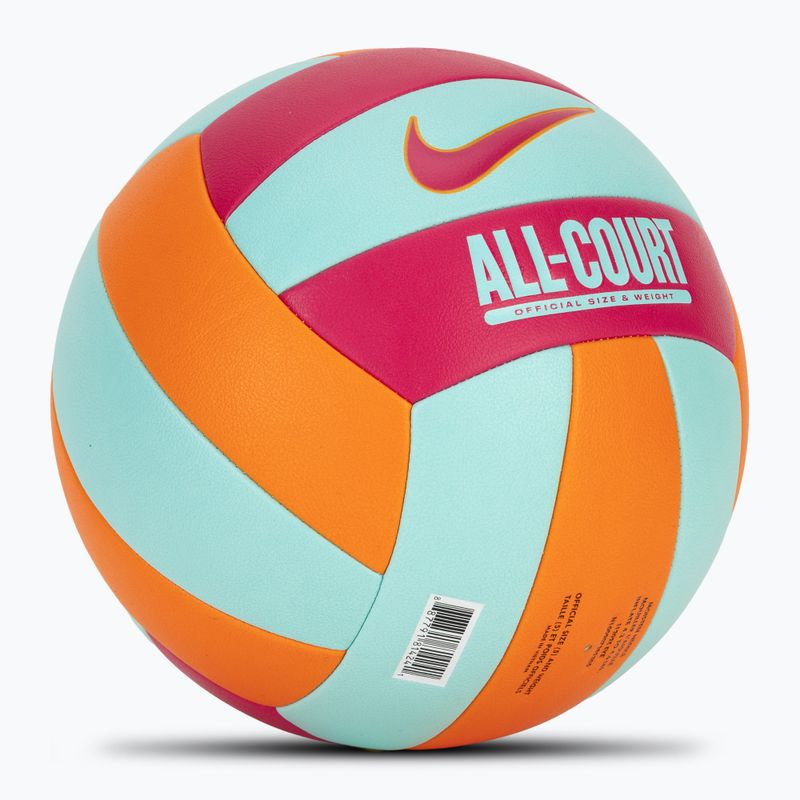 Pallone da volley Nike All Court Volleyball bright ceramic/bleached turq/rush pink taglia 5 2