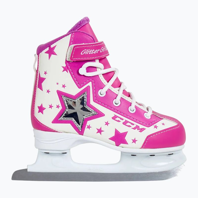 Pattini da bambino CCM Glitter Girl bianco/rosa 8
