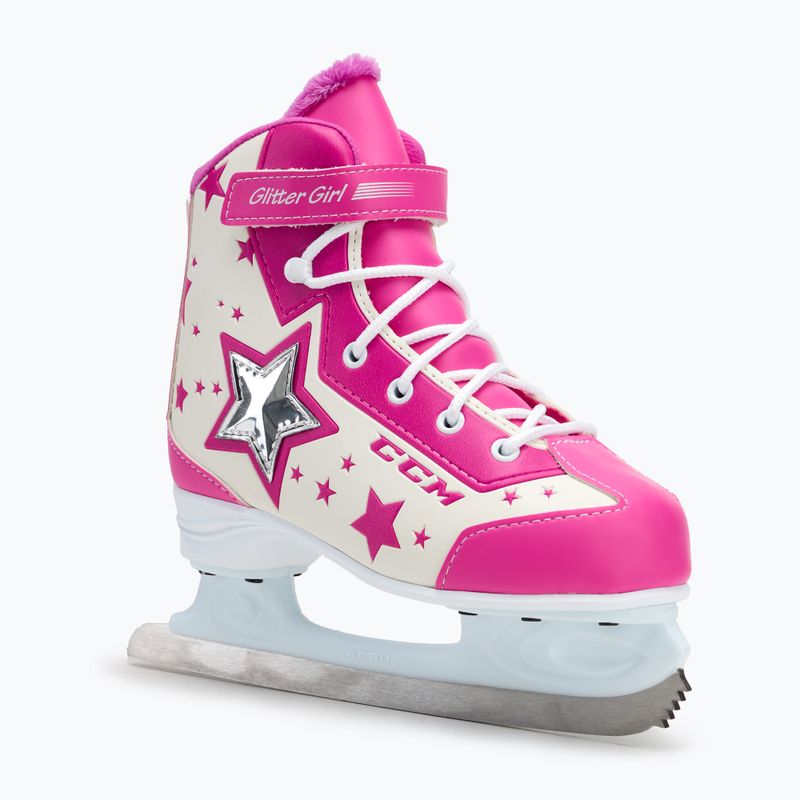 Pattini da bambino CCM Glitter Girl bianco/rosa