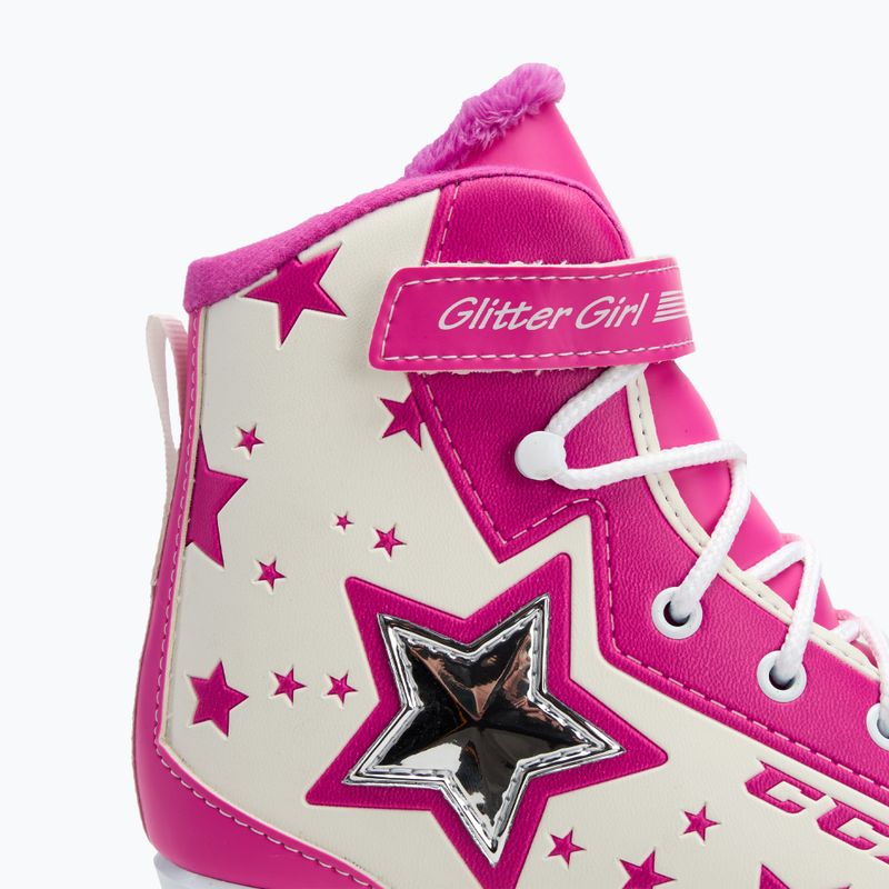 Pattini da bambino CCM Glitter Girl bianco/rosa 5