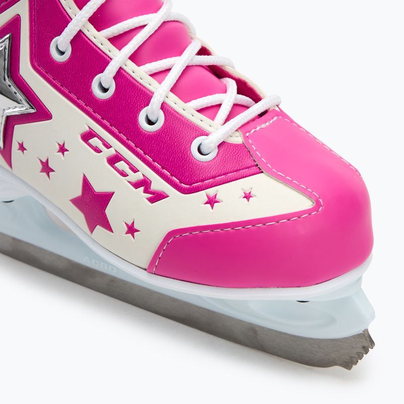 Pattini da bambino CCM Glitter Girl bianco/rosa 7