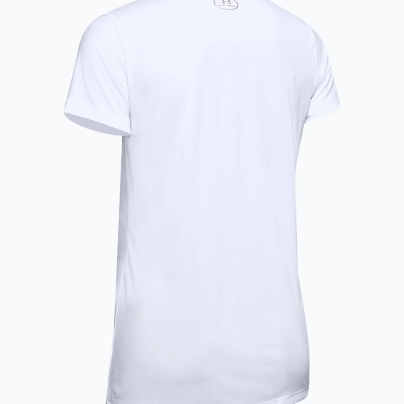 Maglietta da allenamento Under Armour Tech SSV da donna - Bianco pieno/argento metallico 5