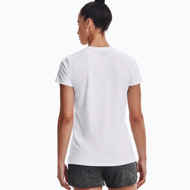 Maglietta da allenamento Under Armour Tech SSV da donna - Bianco pieno/argento metallico 2