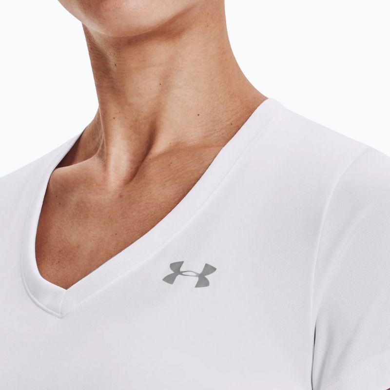 Maglietta da allenamento Under Armour Tech SSV da donna - Bianco pieno/argento metallico 3