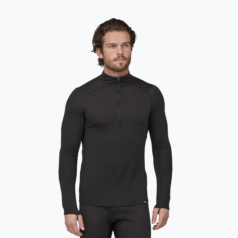 Felpa uomo Patagonia Cap Thermal Weight Zip Neck nero