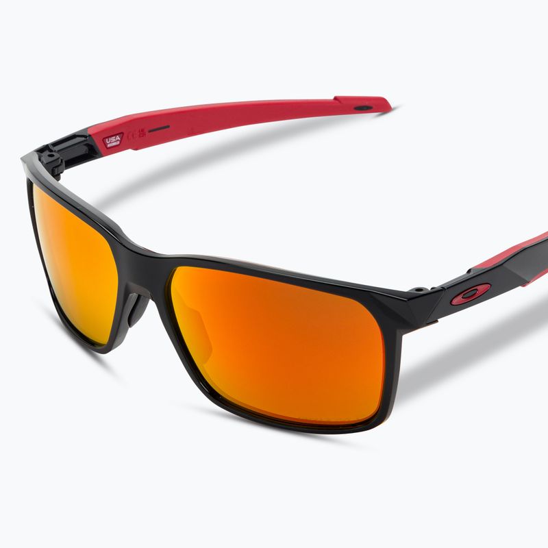 Occhiali da sole polarizzati Oakley Portal X nero lucido/prizm rubino 5
