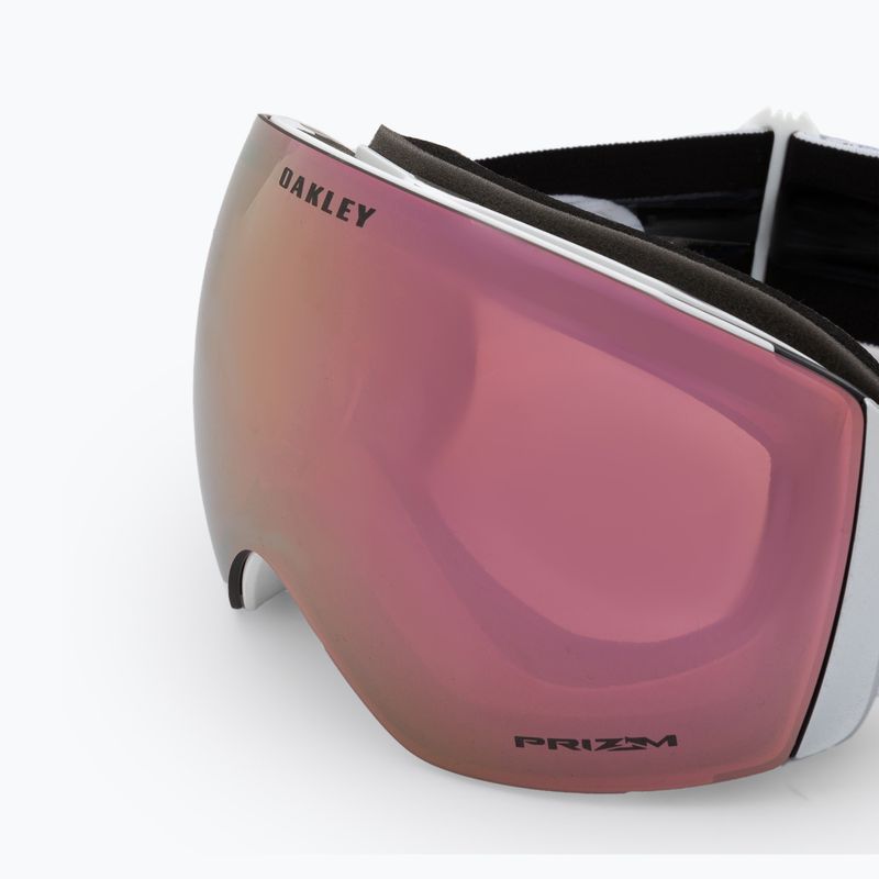 Occhiali da sci Oakley Flight Deck L bianco opaco/primo oro rosa iridium 5