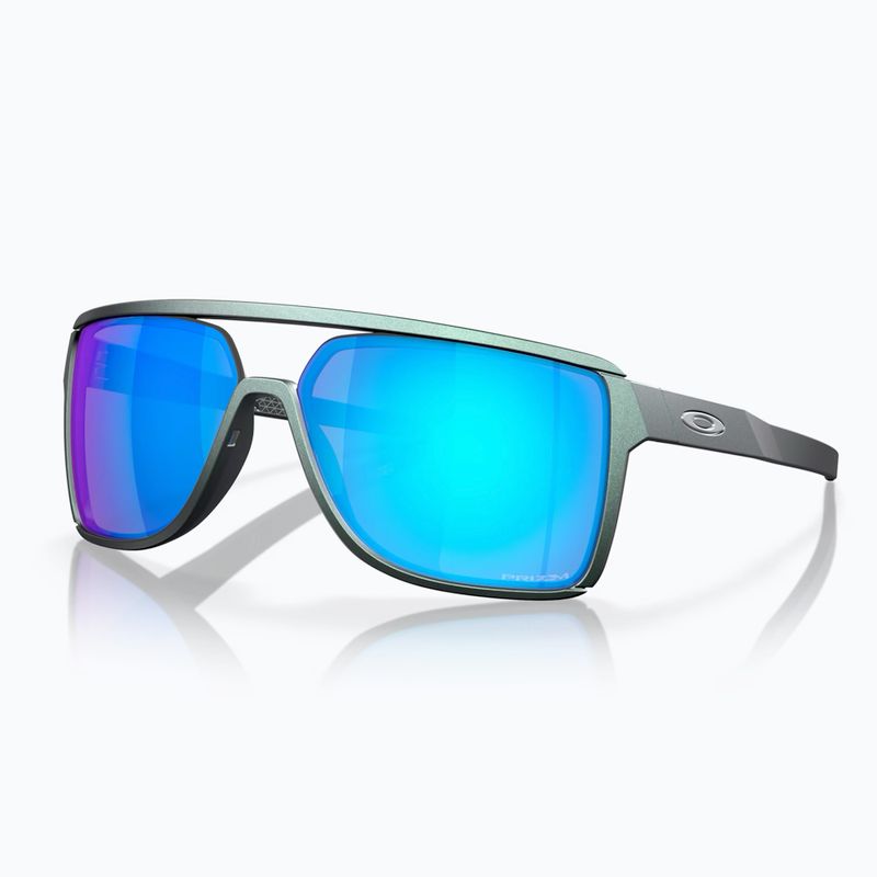 Occhiali da sole Oakley Castel argento opaco/blu colorshift/prizm sapphire