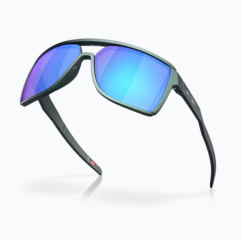 Occhiali da sole Oakley Castel argento opaco/blu colorshift/prizm sapphire 4
