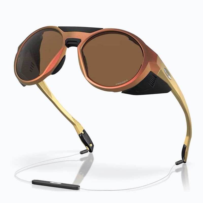 Occhiali da sole Oakley Clifden rosso opaco oro colorshift/prizm bronzo 4