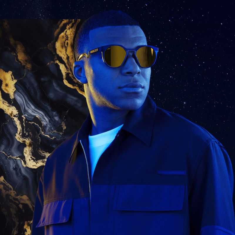 Occhiali da sole Oakley HSTN Kylian Mbappé Signature Series blu navy trans/prizm 24k polarizzati 7