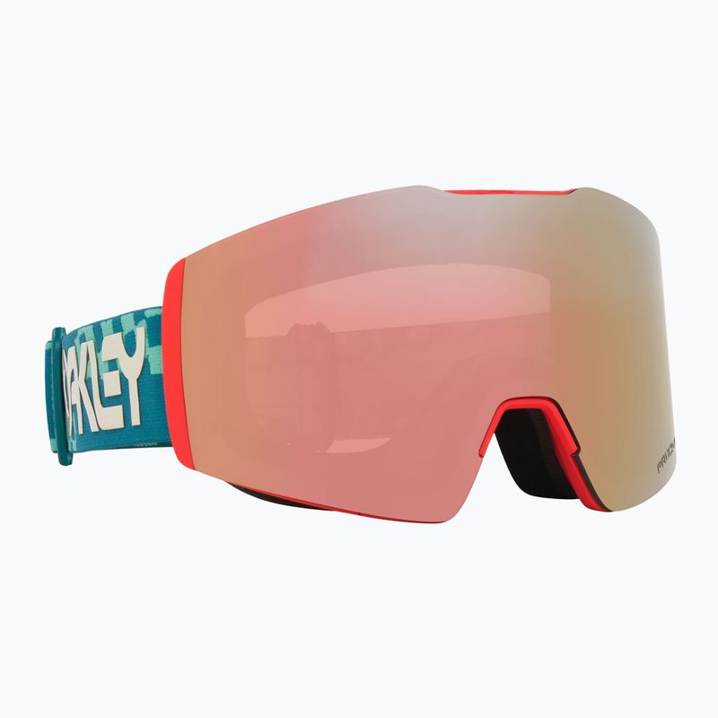 Maschera da sci Oakley Fall Line M Pacific Chex/Prizm Snow Rose Gold Iridium