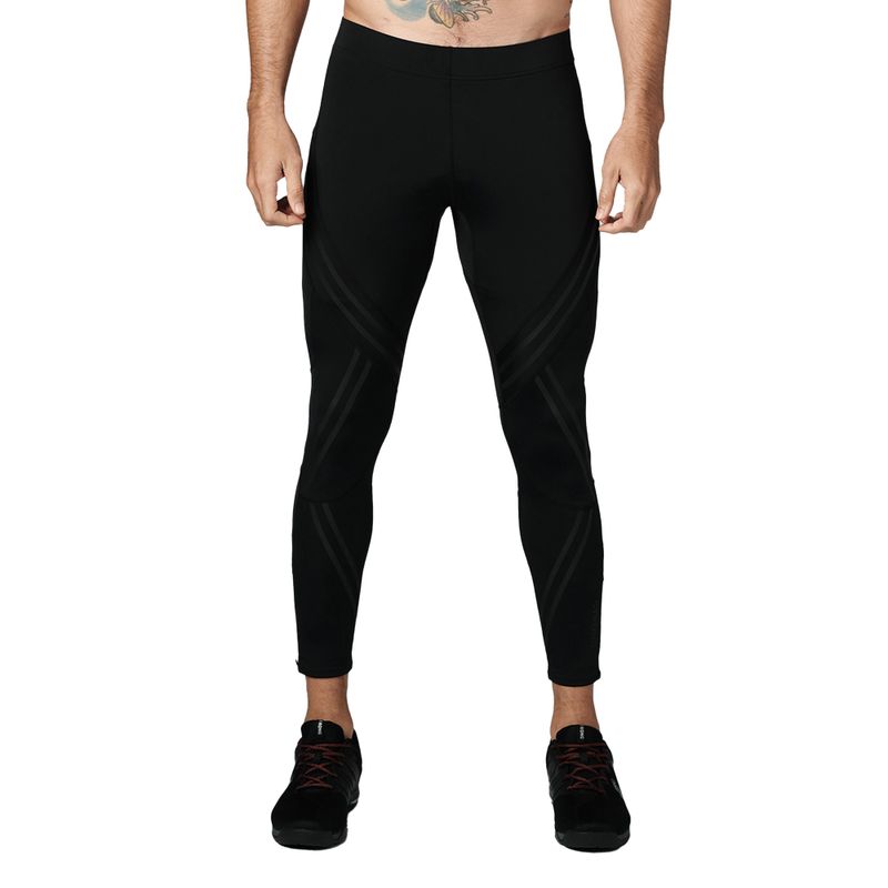 Leggings a compressione geometrica STRONG ID Uomo nero