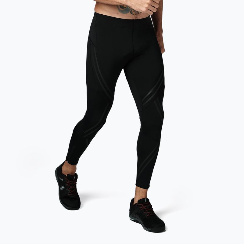Leggings a compressione geometrica STRONG ID Uomo nero 2