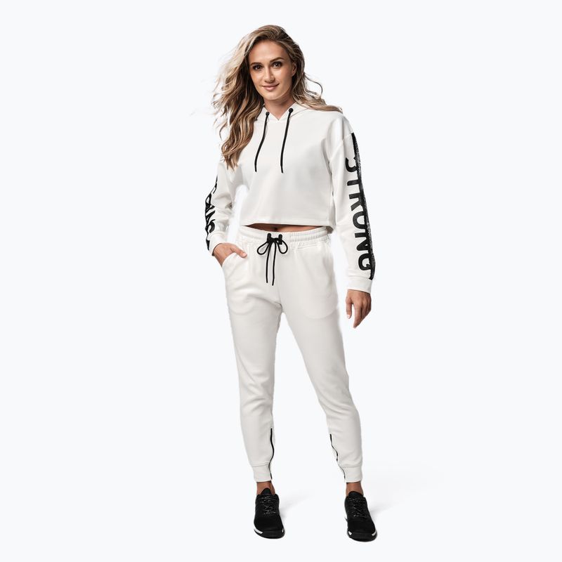 Felpa STRONG ID Branded Crop Donna Bianco 2
