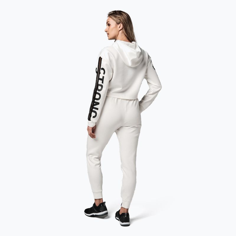 Felpa STRONG ID Branded Crop Donna Bianco 3