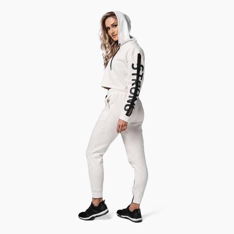Felpa STRONG ID Branded Crop Donna Bianco 5