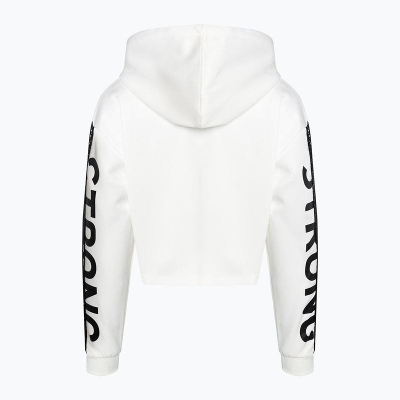 Felpa STRONG ID Branded Crop Donna Bianco 7